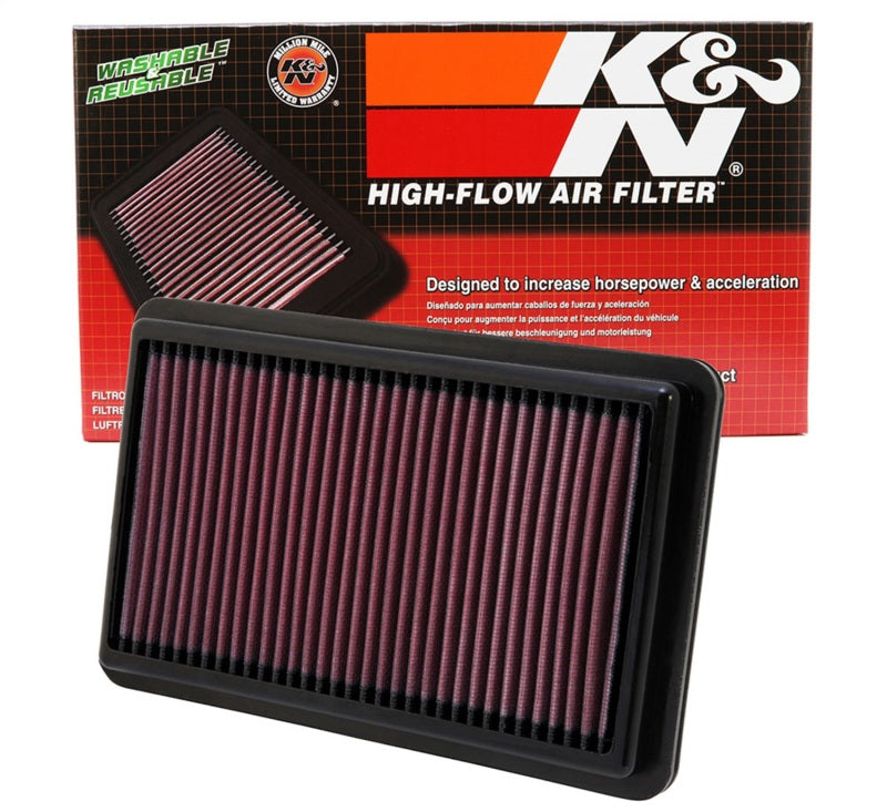 K&N Replacement Air Filter 10.188in O/S Length x 6.375in O/S Width x 1.063in H for 12 Honda Civic Si-SR1 Performance