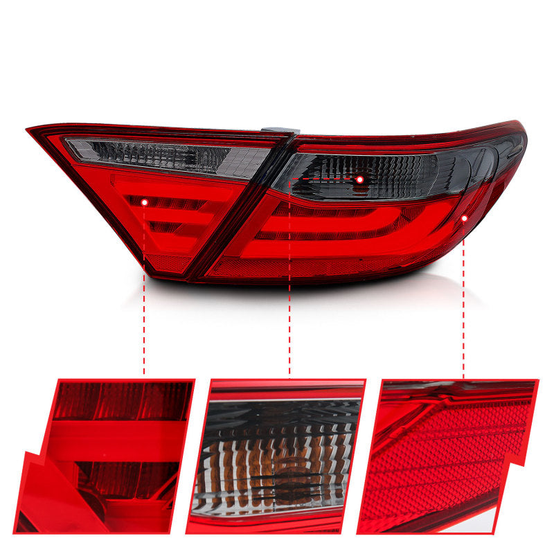 ANZO 2015-2016 Toyota Camry LED Taillights Smoke-SR1 Performance