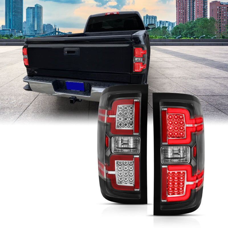 ANZO 2014-2018 Chevy Silverado 1500 LED Taillights Black-SR1 Performance