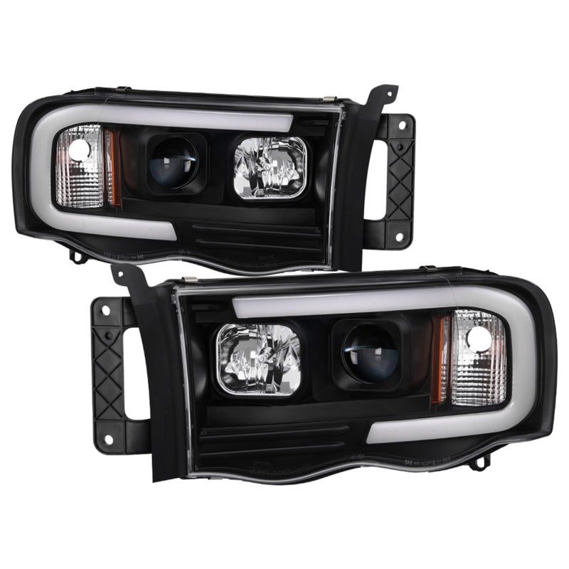 Spyder 02-05 Dodge Ram 1500 Light Bar Projector Headlights - Black (PRO-YD-DR02V2-LB-BK)-SR1 Performance