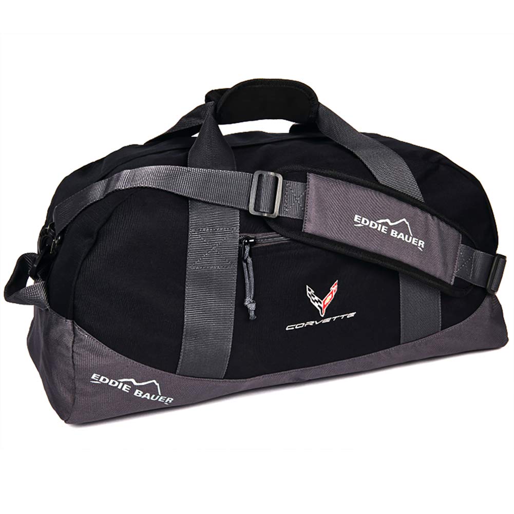 Next Generation C8 Corvette Eddie Bauer Duffle with Cross Flags Logo - Black-SR1 Performance