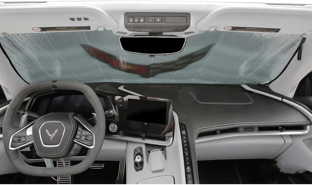 Corvette Folding Insulated Windshield Sun Shade : 2020 - 2023 C8 Stingray, Z06-SR1 Performance