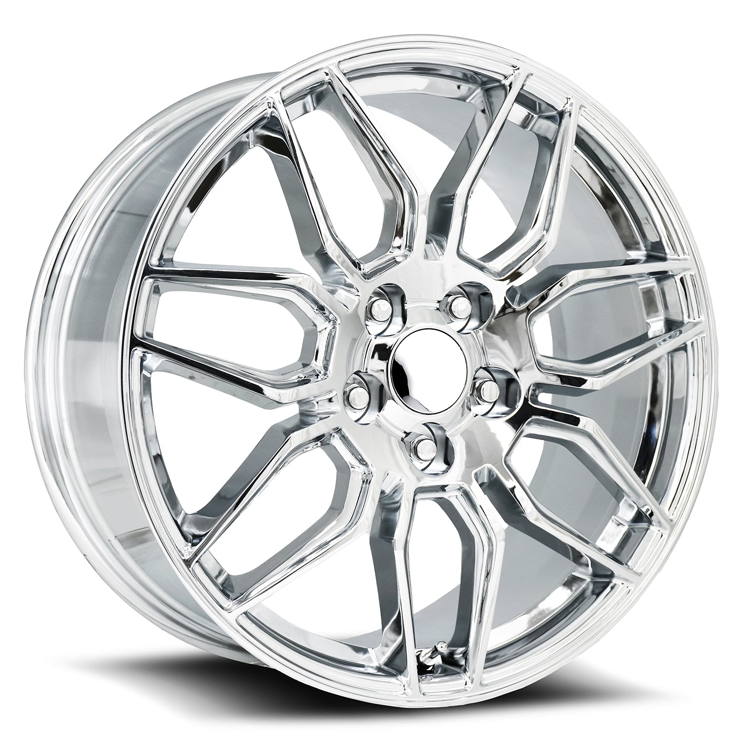 19X8.5 5X4.75 +56 HB 70.3 C8 Z06 CHROME WITH CAP-SR1 Performance