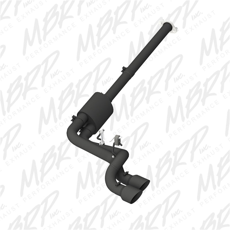 MBRP 09-14 Ford F150 Pre-Axle 4.5in OD Tips Dual Outlet 3in Black Coated Cat Back Exhaust-SR1 Performance