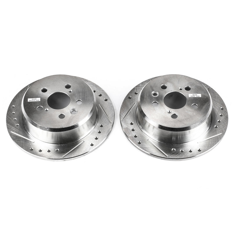 Power Stop 95-99 Toyota Celica Rear Evolution Drilled & Slotted Rotors - Pair-SR1 Performance