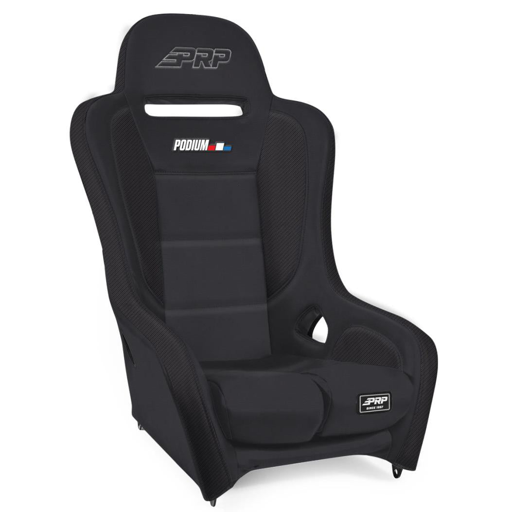 PRP Podium Elite Suspension Seat- Black Vinyl - Black-SR1 Performance