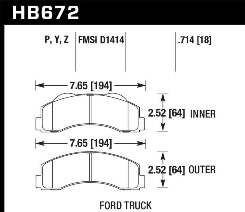 Hawk 10-11 Ford Expedition/F-150 SVT Raptor / 10-11 F-150 Front Street Brake Pad-SR1 Performance