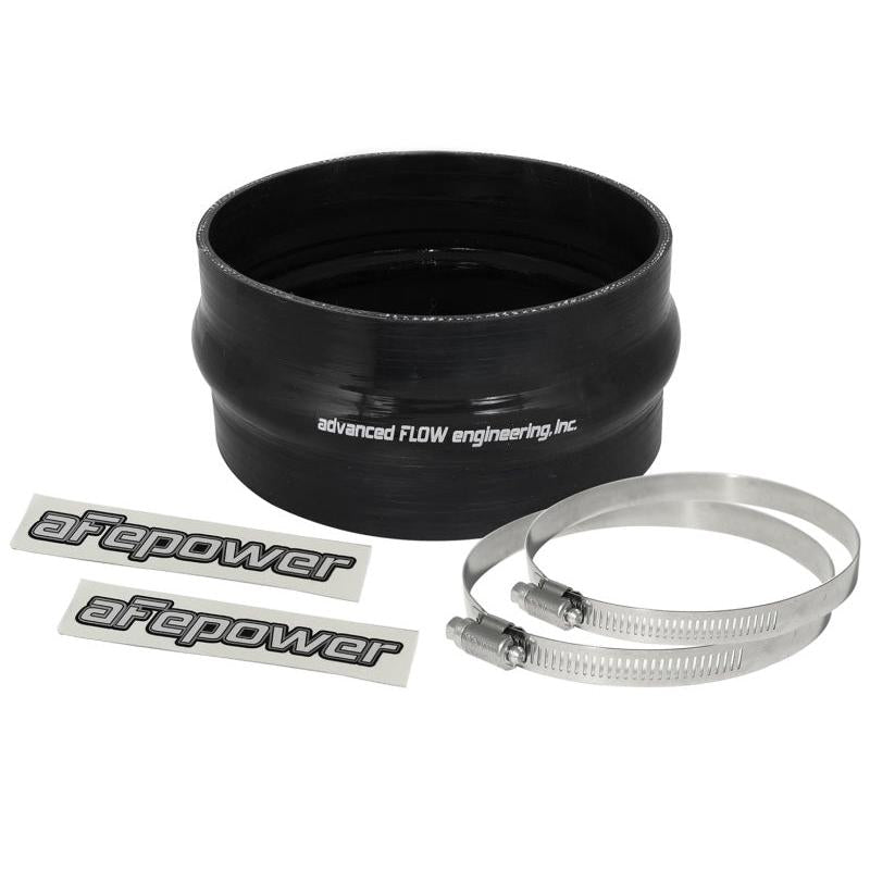 aFe Magnum FORCE CAI Univ. Silicone Coupling Kit (6in. ID / 3in. L) Straight Coupler w/Hump - Black-SR1 Performance