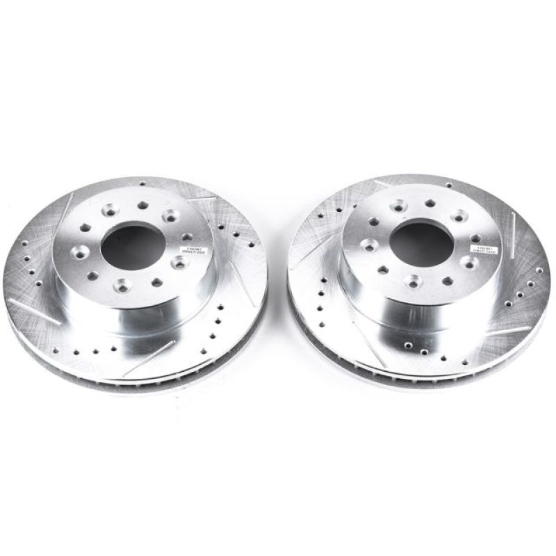Power Stop 63-82 Chevrolet Corvette Front Evolution Drilled & Slotted Rotors - Pair-SR1 Performance