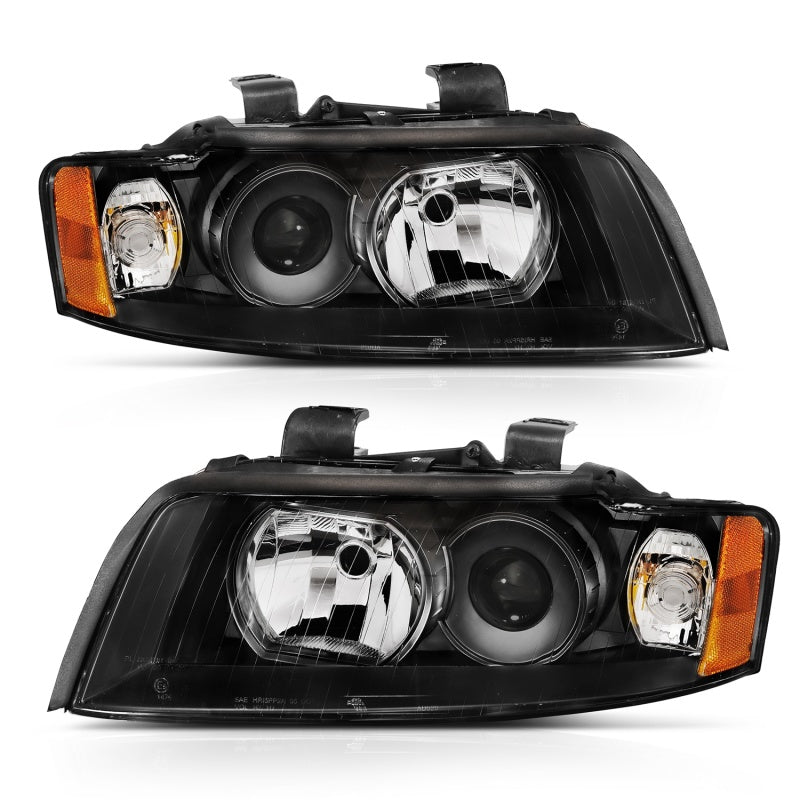 ANZO 2002-2005 Audi A4 Projector Headlight Black G2 (Halogen Type)-SR1 Performance