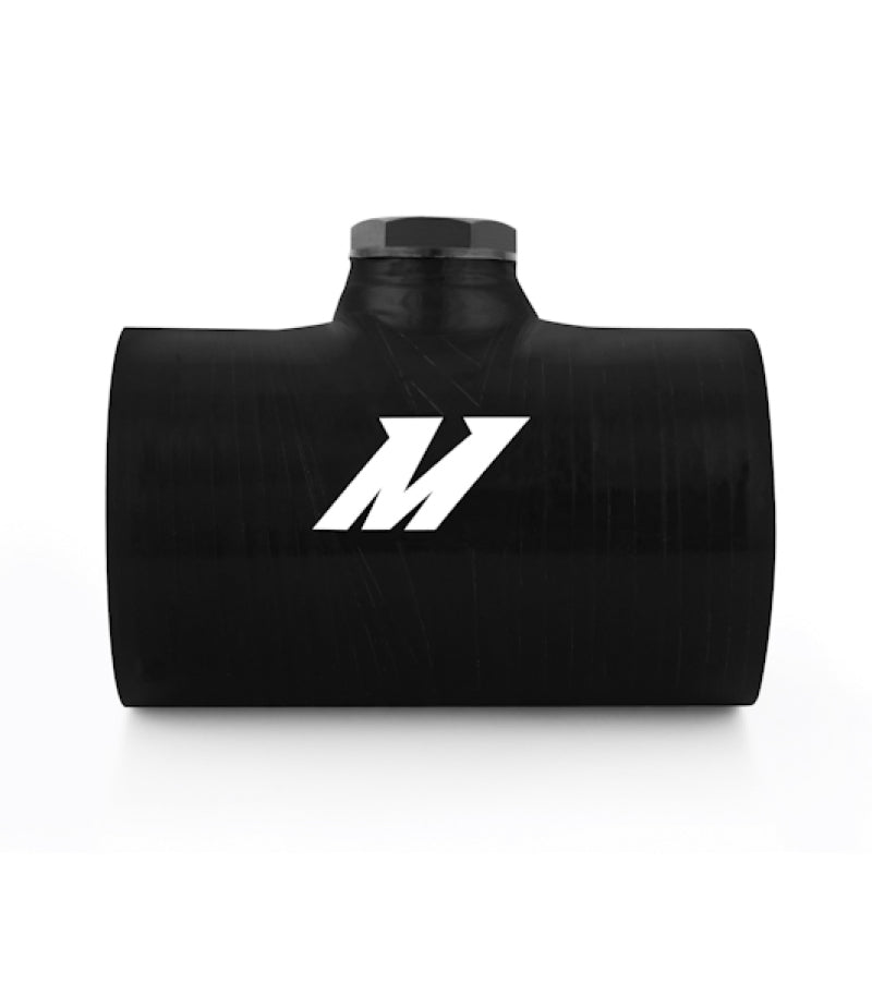Mishimoto 2.5 Inch Black Silicone Coupler with 1/8 Inch NPT Bung for Automotive Performance
