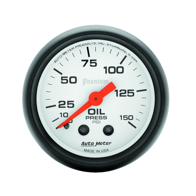 Autometer Phantom 52mm 150 PSI Mechanical Oil Pressure Gauge-SR1 Performance