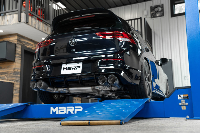 MBRP 2022 Volkswagen Golf R MK8 T304 Stainless Steel 3in Cat-Back, Quad Rear Exit- Carbon Fiber Tip-SR1 Performance