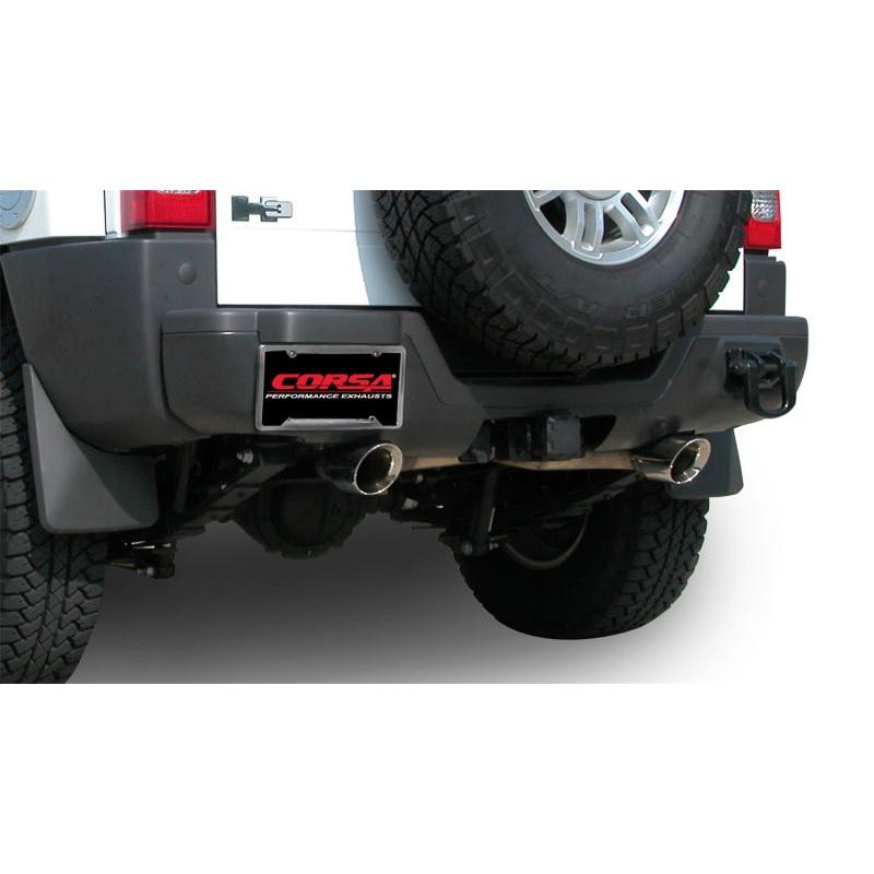 Corsa 2006-2008 Hummer H3 3.5L Polished Sport Cat-Back Exhaust-SR1 Performance