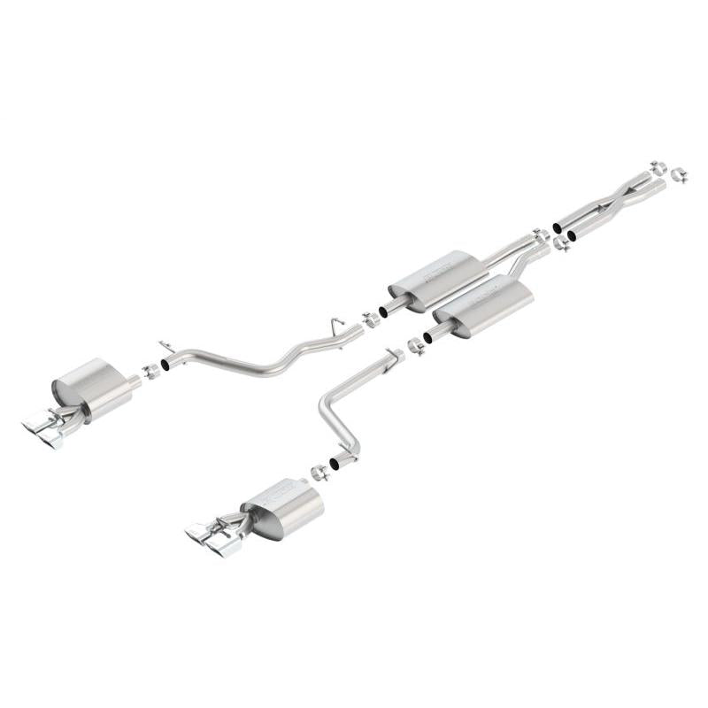 Borla 11-14 Dodge Challenger 3.6L AT/MT RWD 2Dr Single Split Rear Exit Rectangle Tip Catback Exhaust-SR1 Performance