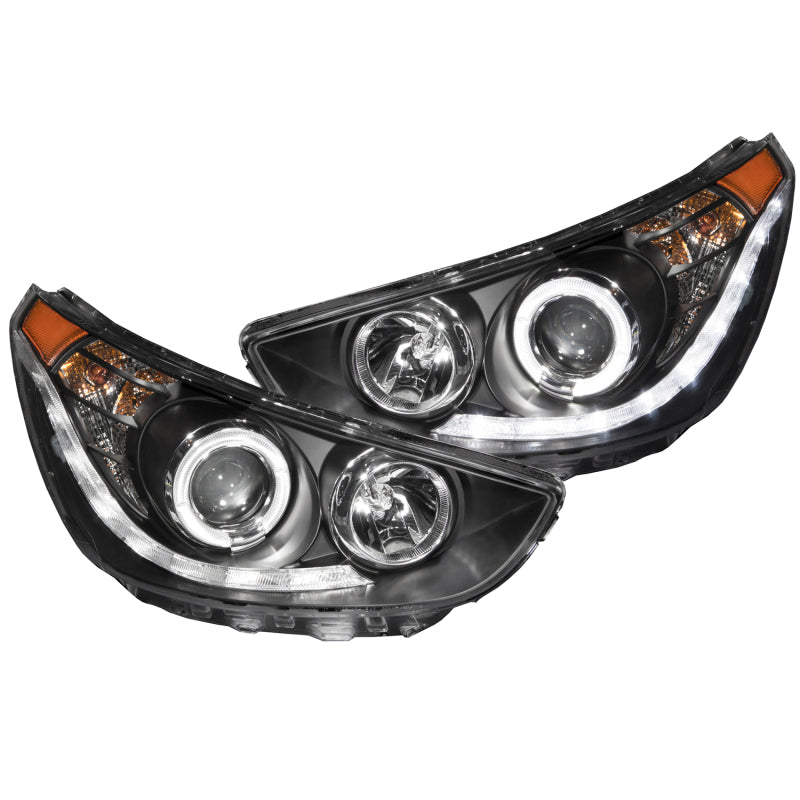 ANZO 2012-2013 Hyundai Accent Projector Headlights w/ Halo Black (CCFL)-SR1 Performance