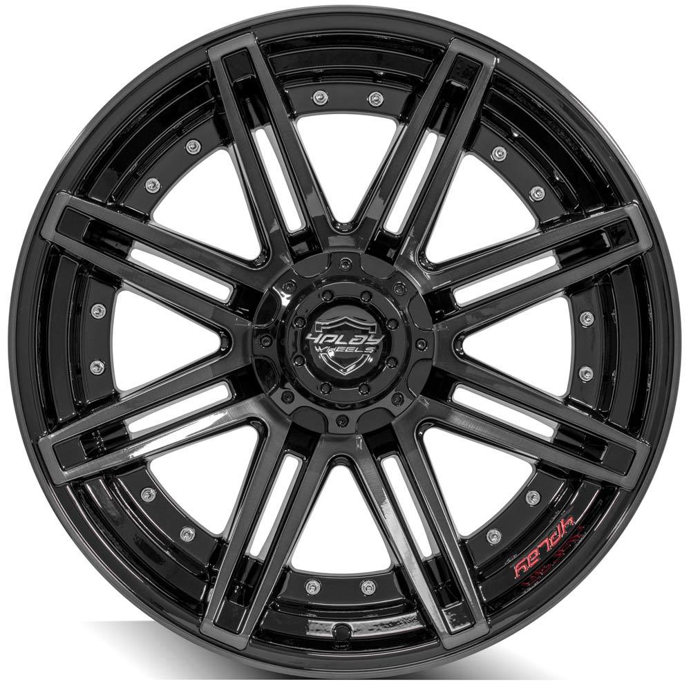 4PLAY Gen2 4P08 22x10 6x135mm & 6x5.5" -18et in Brushed Black-SR1 Performance
