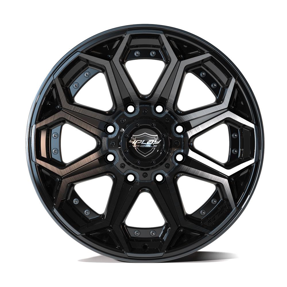 4PLAY Gen2 4P80R 20x9 8x6.5" +0et in Brushed Black-SR1 Performance