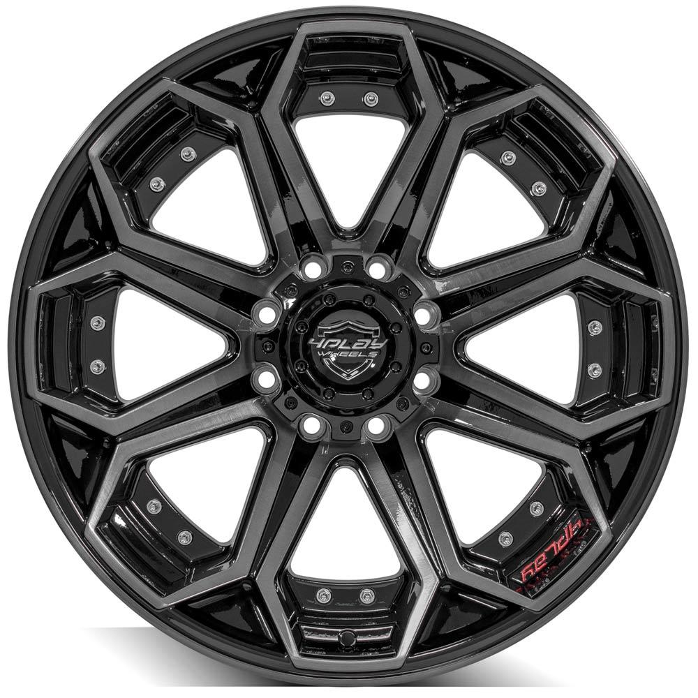 4PLAY Gen2 4P80R 22x10 8x6.5" -24et in Brushed Black-SR1 Performance