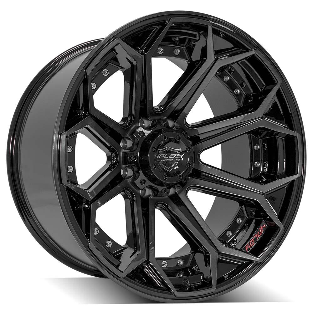 4PLAY Gen2 4P80R 22x12 8x180mm -44et in Brushed Black-SR1 Performance