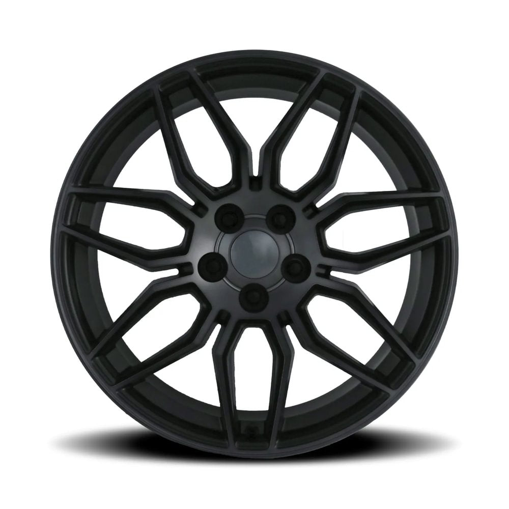 FR 401 – C8 ZO6 CORVETTE REPLICA WHEELS-Satin Titanium Grey Machine Face wDark 20x11 5x120 + 52 HB 66.9