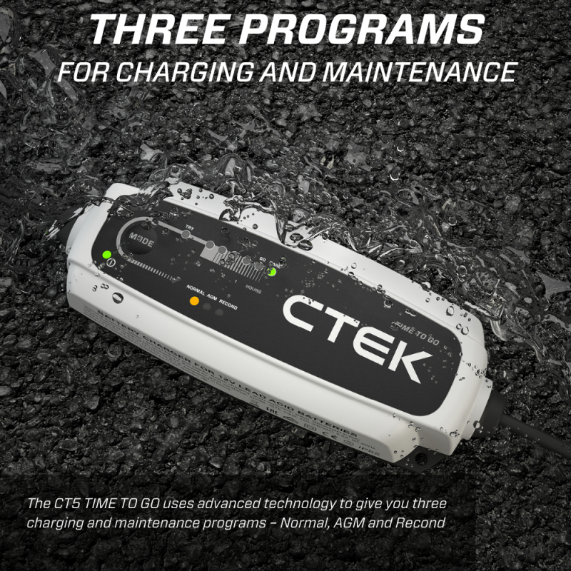CTEK Battery Charger - CT5 Time To Go - 4.3A-SR1 Performance