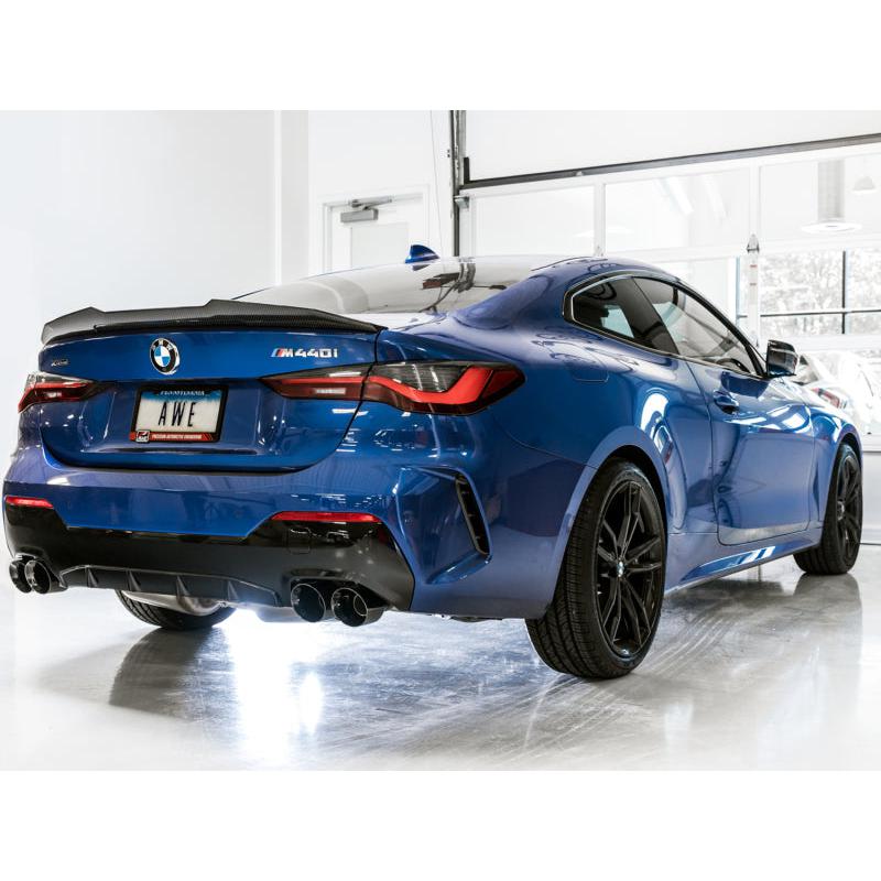 AWE Tuning 2019+ BMW M340i (G20) Non-Resonated Touring Edition Exhaust - Quad Diamond Black Tips-SR1 Performance