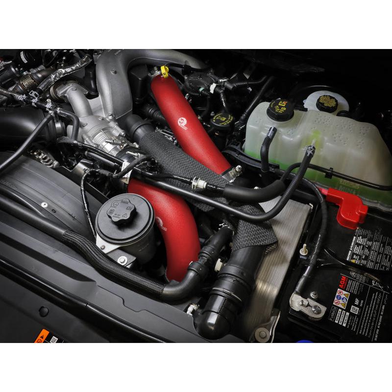 aFe 23-24 Ford Diesel Trucks V8-6.7L (td) BladeRunner Aluminum Hot and Cold Charge Pipe Kit - Red-SR1 Performance
