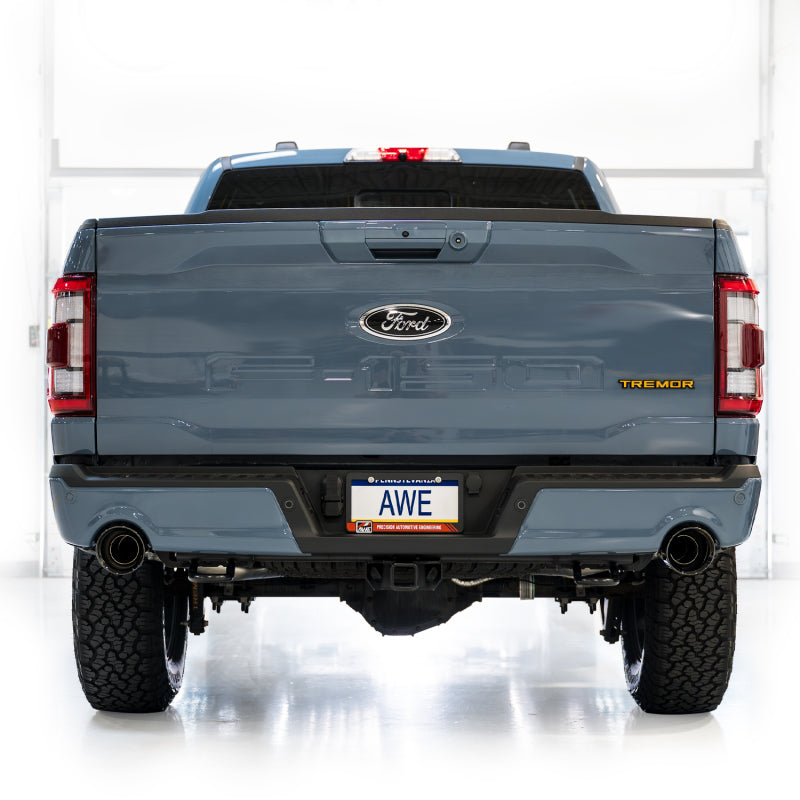 AWE Tuning 2021+ Ford F-150 Tremor (w/ Bumper Cutouts) 0FG Non-Resonated Catback -Diamond Black Tips-SR1 Performance