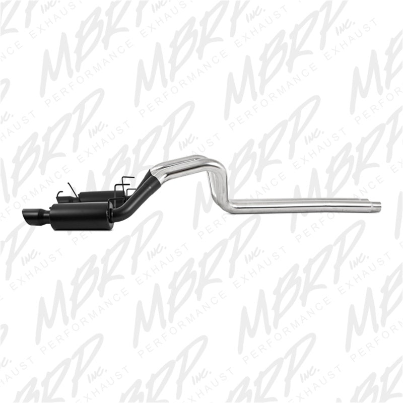 MBRP 11-14 Ford Mustang GT 5.0L 3in Cat Back Dual Split Rear Street Version 4in Tips - Black-SR1 Performance