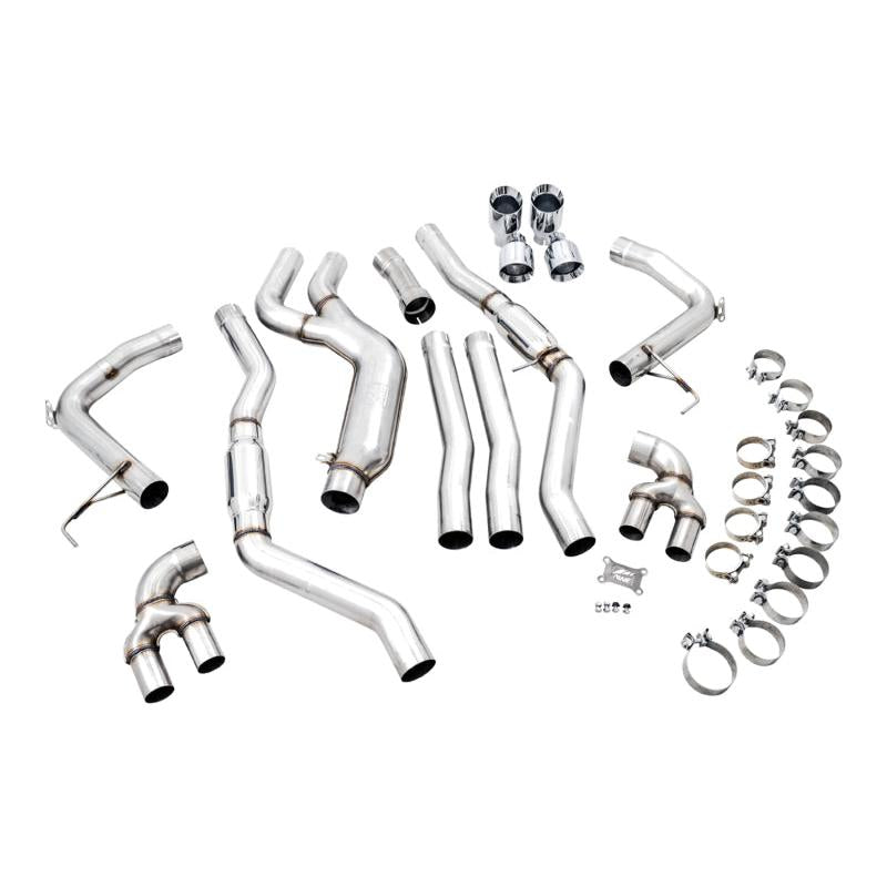 AWE Tuning 2019+ BMW M340i (G20) Track Edition Exhaust - Quad Chrome Silver Tips-SR1 Performance