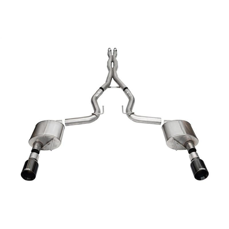 Corsa 24 Ford MustangGT Xtreme Cat-Back Ex.Sys 3.0in Dual Rear Exit w/4.5in Blk PVD StraightCut Tip-SR1 Performance