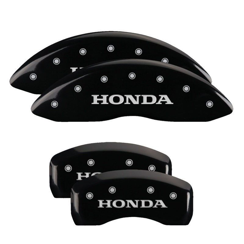 MGP 4 Caliper Covers Engraved Front & Rear Honda Black finish silver-SR1 Performance