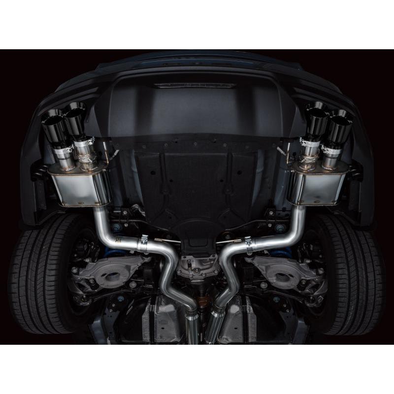 AWE 2024 Ford Mustang GT Fastback S650 RWD SwitchPath Catback Exhaust w/ Quad Diamond Black Tips-SR1 Performance