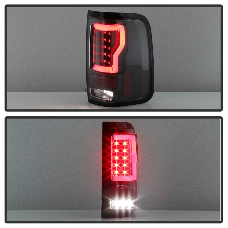 Spyder 04-08 Ford F-150 Projector Tail Lights - Light Bar DRL LED - Black ALT-YD-FF15004V2-LBLED-BK-SR1 Performance