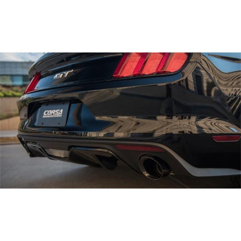 Corsa 2015-2017 Ford Mustang GT Convertible 5.0L V8 Black Xtreme Dual Rear Exit Exhaust-SR1 Performance