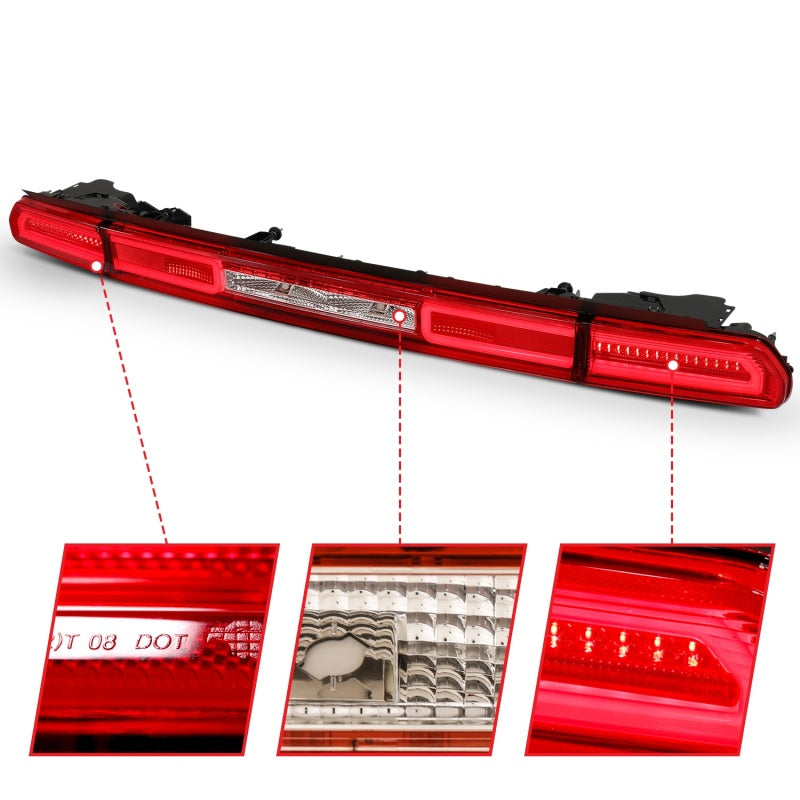 ANZO 08-10 Dodge Challenger LED Taillights - Red/Clear w/Sequential Turn Signal-SR1 Performance