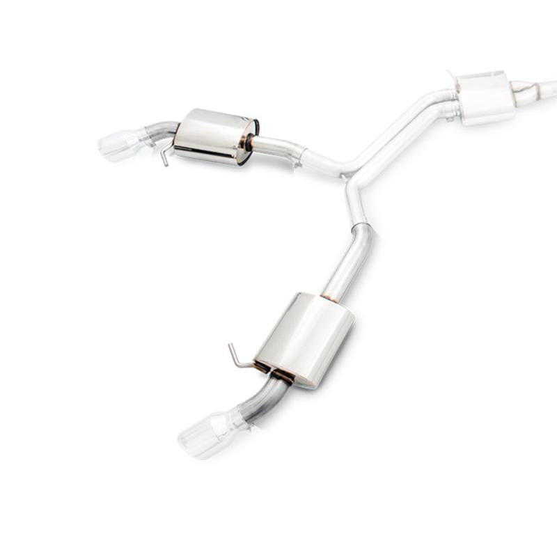 AWE Tuning Audi B9 A4 Touring Edition Exhaust Dual Outlet - Chrome Silver Tips (Includes DP)-SR1 Performance
