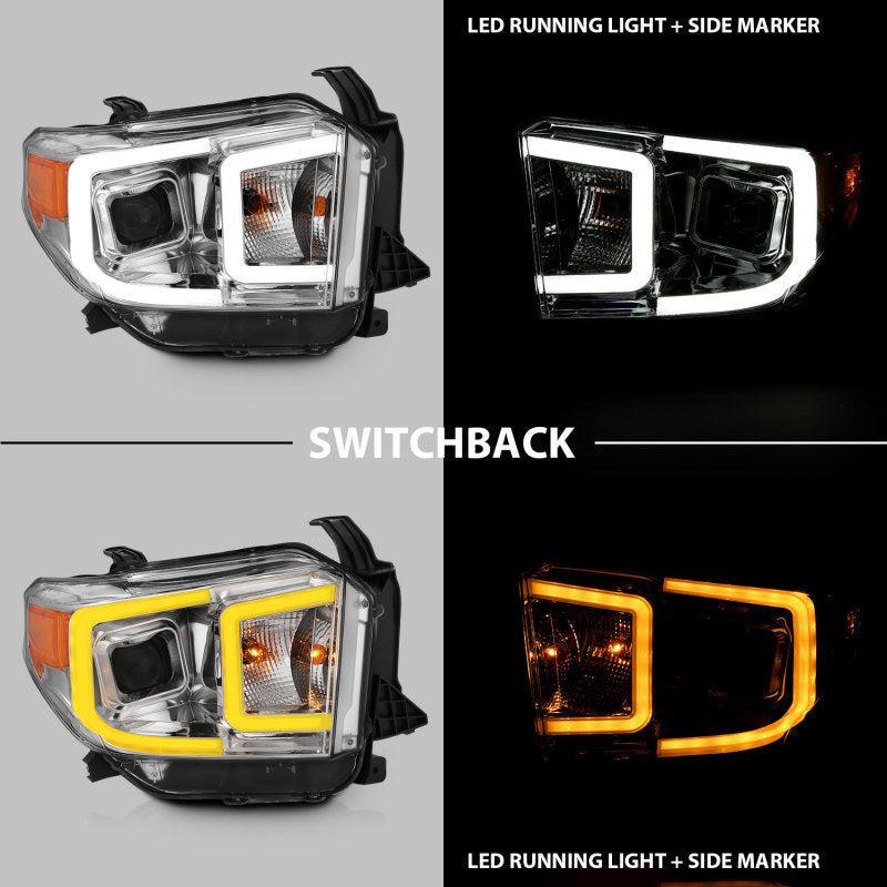 ANZO 14-17 Toyota Tundra Plank Style Projector Headlights Chrome w/ Amber-SR1 Performance
