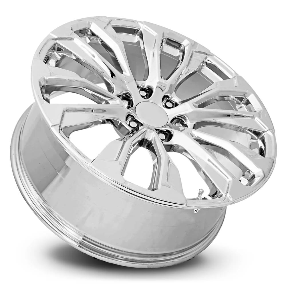FR 203 - GMC DENALI 12 SPOKE REPLICA WHEEL-Chrome 24x10 6x5.5 + 31 HB 78.1