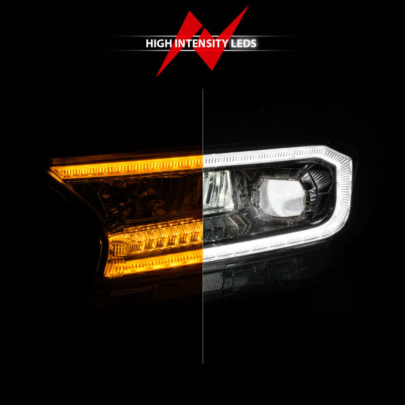 ANZO 19-23 Ford Ranger Full LED Projector Headlights w/ Initiation & Sequential - Chrome-SR1 Performance