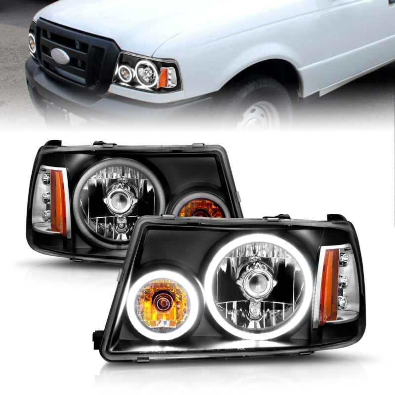 ANZO 2001-2011 Ford Ranger Projector Headlights w/ Halo Black (CCFL) 1 pc-SR1 Performance