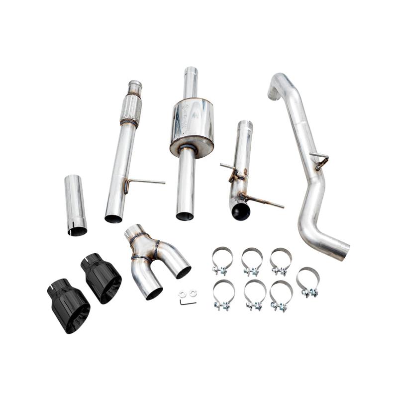 AWE Tuning 4th Gen GM 1500 5.3L 0FG Catback Dual Side Exit (Flat Bumper) - Diamond Tips-SR1 Performance