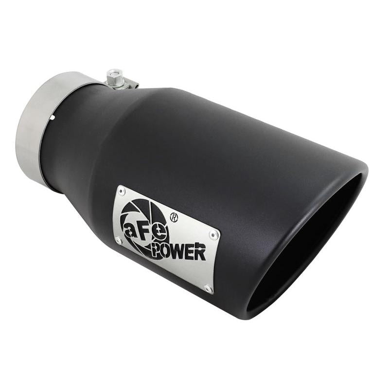 aFe Diesel Exhaust Tip Bolt On Black 4in Inlex x 6in Outlet x 12in-SR1 Performance