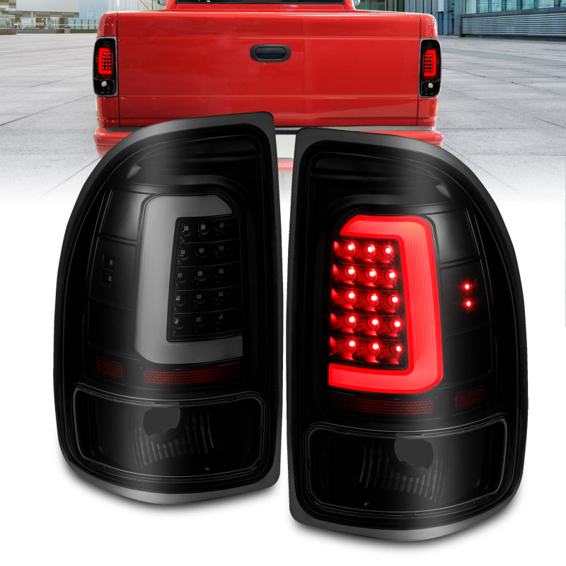 ANZO 1997-2004 Dodge Dakota LED Taillights Black Housing Smoke Lens Pair-SR1 Performance