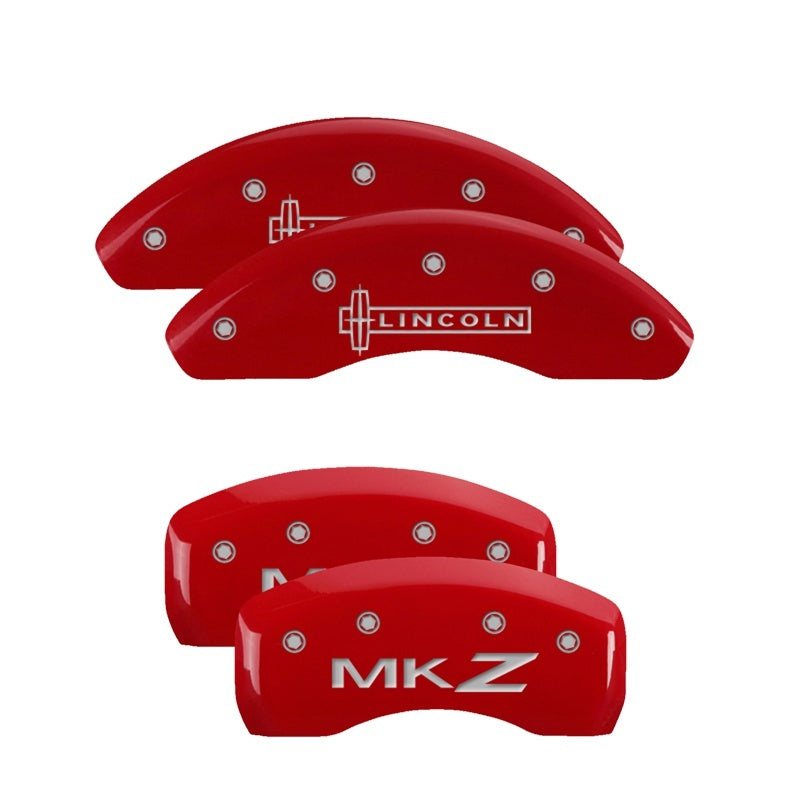 MGP Red Brake Caliper Covers for Lincoln MKZ and Zephyr * Part Number 36008SLCZRD
