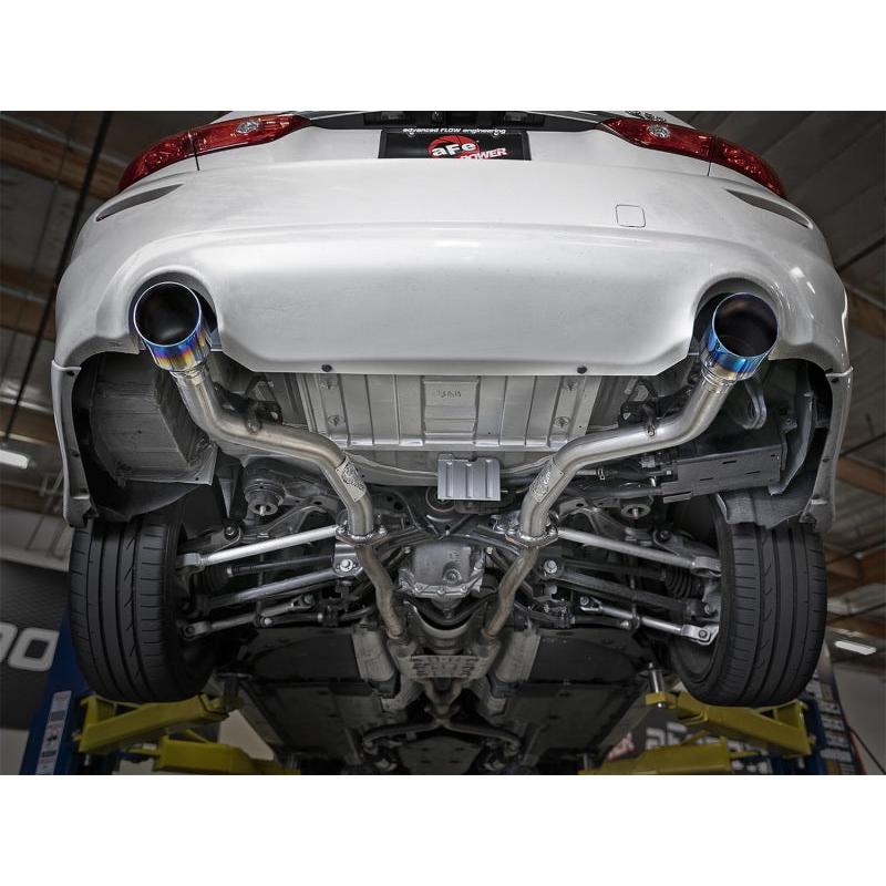 aFe Takeda 2.5in 304 SS Axle-Back Exhaust w/ Blue Flame Tips 16-18 Infiniti Q50 V6-3.0L (tt)-SR1 Performance