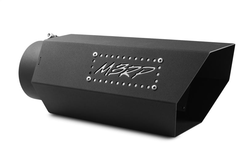 MBRP Universal Hex Tip 5in Inlet 16in Length w/ Logo - Black Coated-SR1 Performance