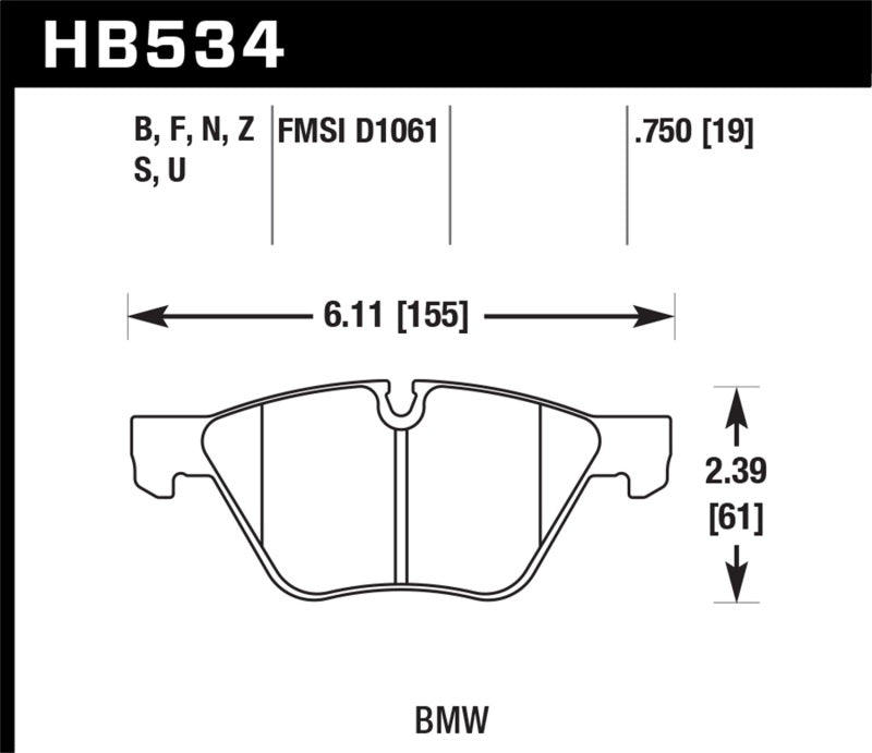Hawk 09-11 BMW Z4 / 04-05 525I / 08-11 128I / 06 325I/325XI / 07 328I/328XI HPS Street Front Brake P-SR1 Performance