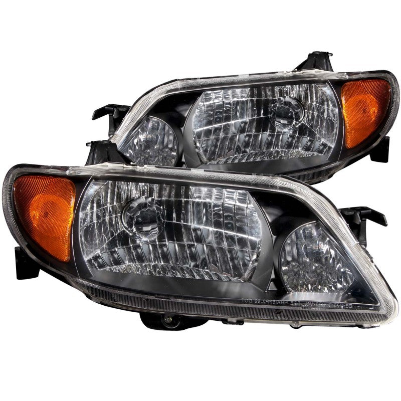 ANZO 2001-2003 Mazda Protege Crystal Headlights Black-SR1 Performance
